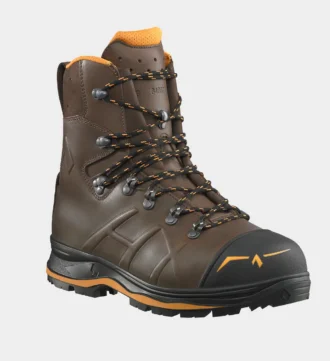 Schuh von Haix in Graun und Orange. Trekker Mountain 2.0