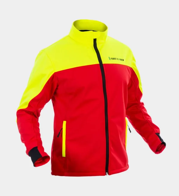 FORST-EXTREM Beginner 2.0 Softshelljacke, Rot/Gelb – Bild 3